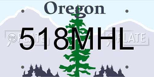 518MHL Oregon License Plate