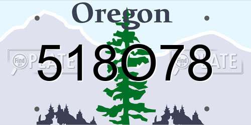518O78 Oregon License Plate