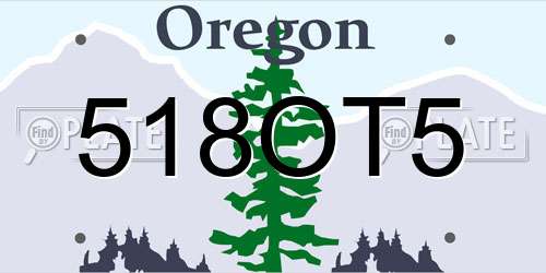 518OT5 Oregon License Plate