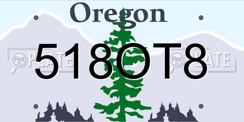 518OT8 Oregon License Plate