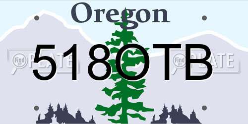 518OTB Oregon License Plate