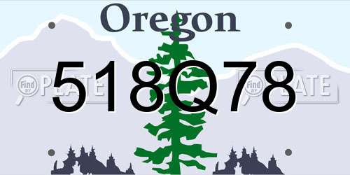 518Q78 Oregon License Plate