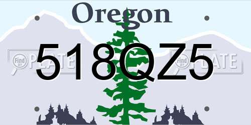 518QZ5 Oregon License Plate