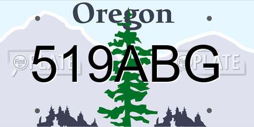 519ABG Oregon License Plate