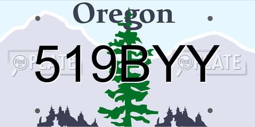 519BYY Oregon License Plate