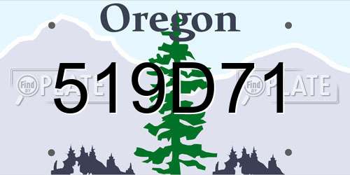 519D71 Oregon License Plate
