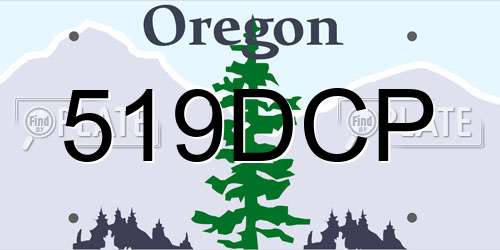 519DCP Oregon License Plate