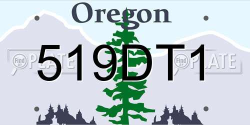519DT1 Oregon License Plate