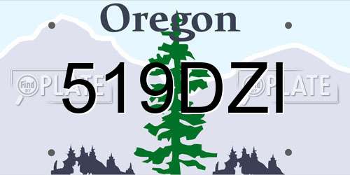 519DZI Oregon License Plate