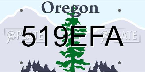 519EFA Oregon License Plate