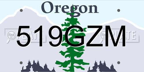 519GZM Oregon License Plate