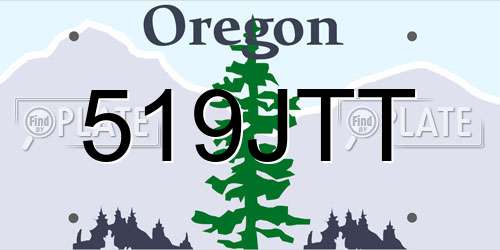 519JTT Oregon License Plate