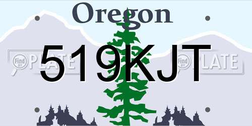 519KJT Oregon License Plate