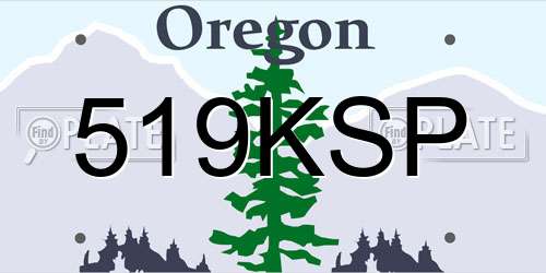 519KSP Oregon License Plate