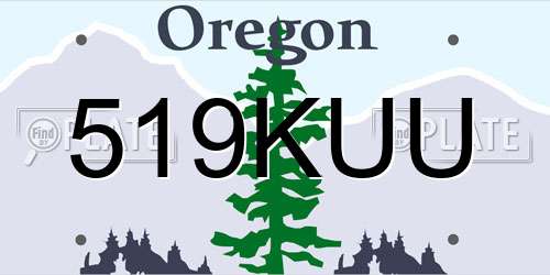 519KUU Oregon License Plate