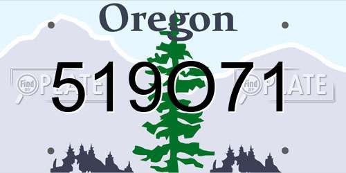 519O71 Oregon License Plate