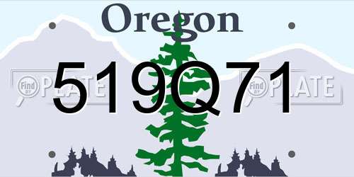 519Q71 Oregon License Plate