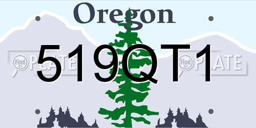 519QT1 Oregon License Plate