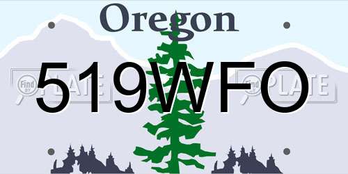 519WFO Oregon License Plate