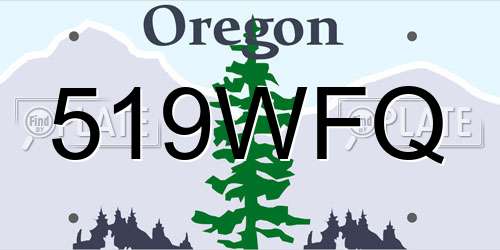 519WFQ Oregon License Plate