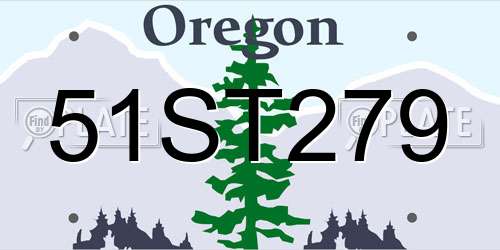 51ST279 Oregon License Plate