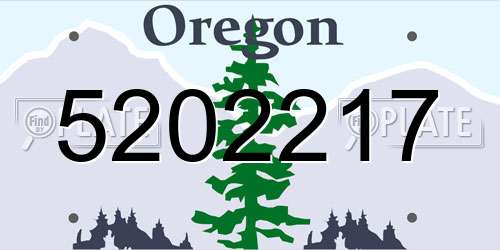 5202217 Oregon License Plate