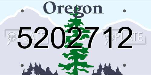 5202712 Oregon License Plate