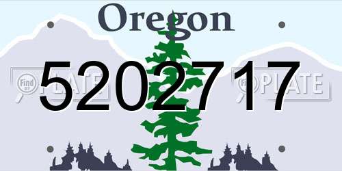 5202717 Oregon License Plate