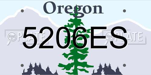 5206ES Oregon License Plate