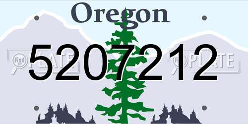 5207212 Oregon License Plate