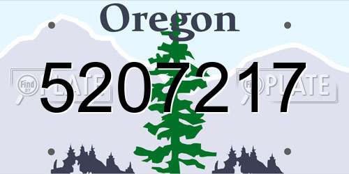 5207217 Oregon License Plate
