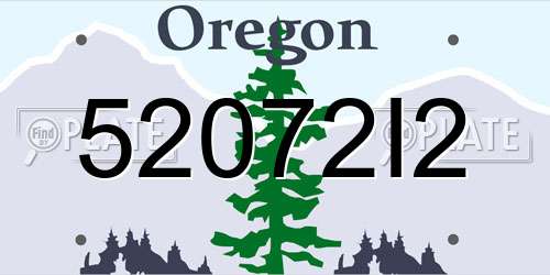 52072I2 Oregon License Plate