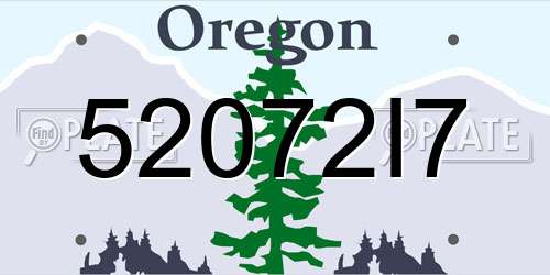 52072I7 Oregon License Plate