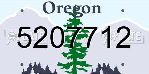 5207712 Oregon License Plate