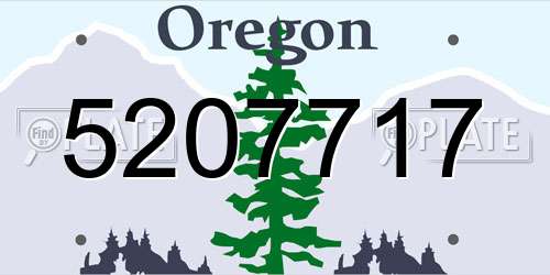 5207717 Oregon License Plate