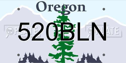 520BLN Oregon License Plate