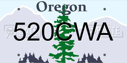 520CWA Oregon License Plate