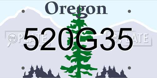 520G35 Oregon License Plate