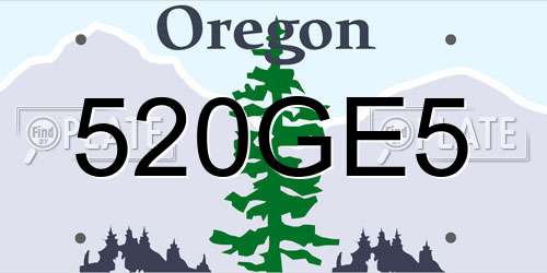 520GE5 Oregon License Plate