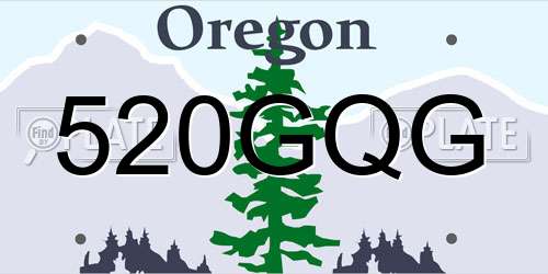 520GQG Oregon License Plate