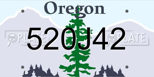 520J42 Oregon License Plate