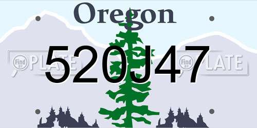 520J47 Oregon License Plate