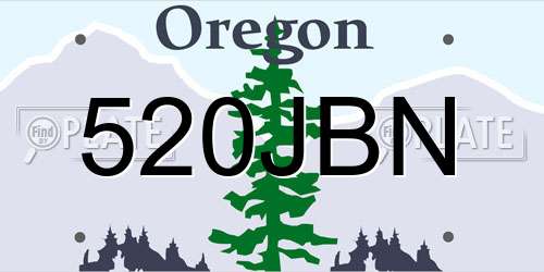 520JBN Oregon License Plate