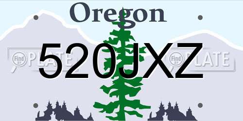 520JXZ Oregon License Plate
