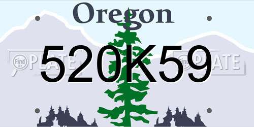 520K59 Oregon License Plate