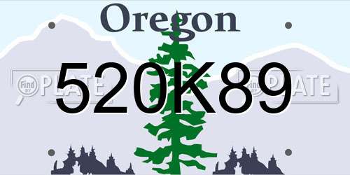 520K89 Oregon License Plate