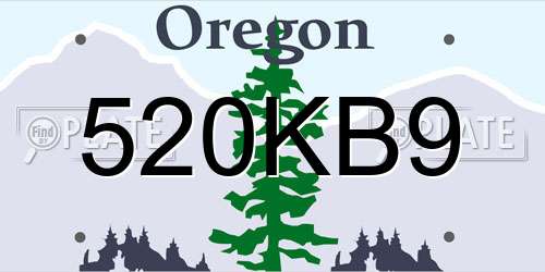 520KB9 Oregon License Plate