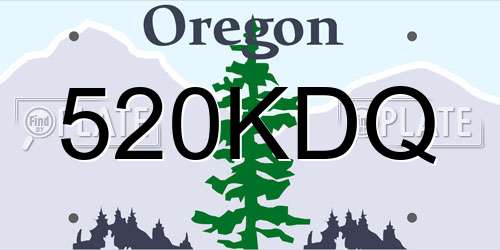 520KDQ Oregon License Plate