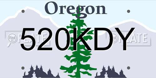 520KDY Oregon License Plate