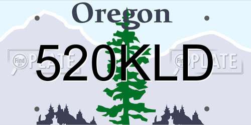 520KLD Oregon License Plate